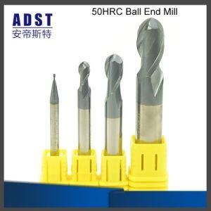R0.5 D4 50L 50HRC 2 Flutes Carbide End Mills Ball Nose Tungsten Milling Cutter CNC Machine