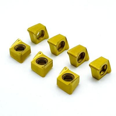 4nkt Fast Feed Milling Cutter Yellow PVD Coated Carbide Insert