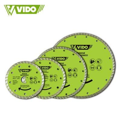 Customized Vido 115 mm Saw Blade Turbo Marble Diamond Stone Metal Cutting Disc