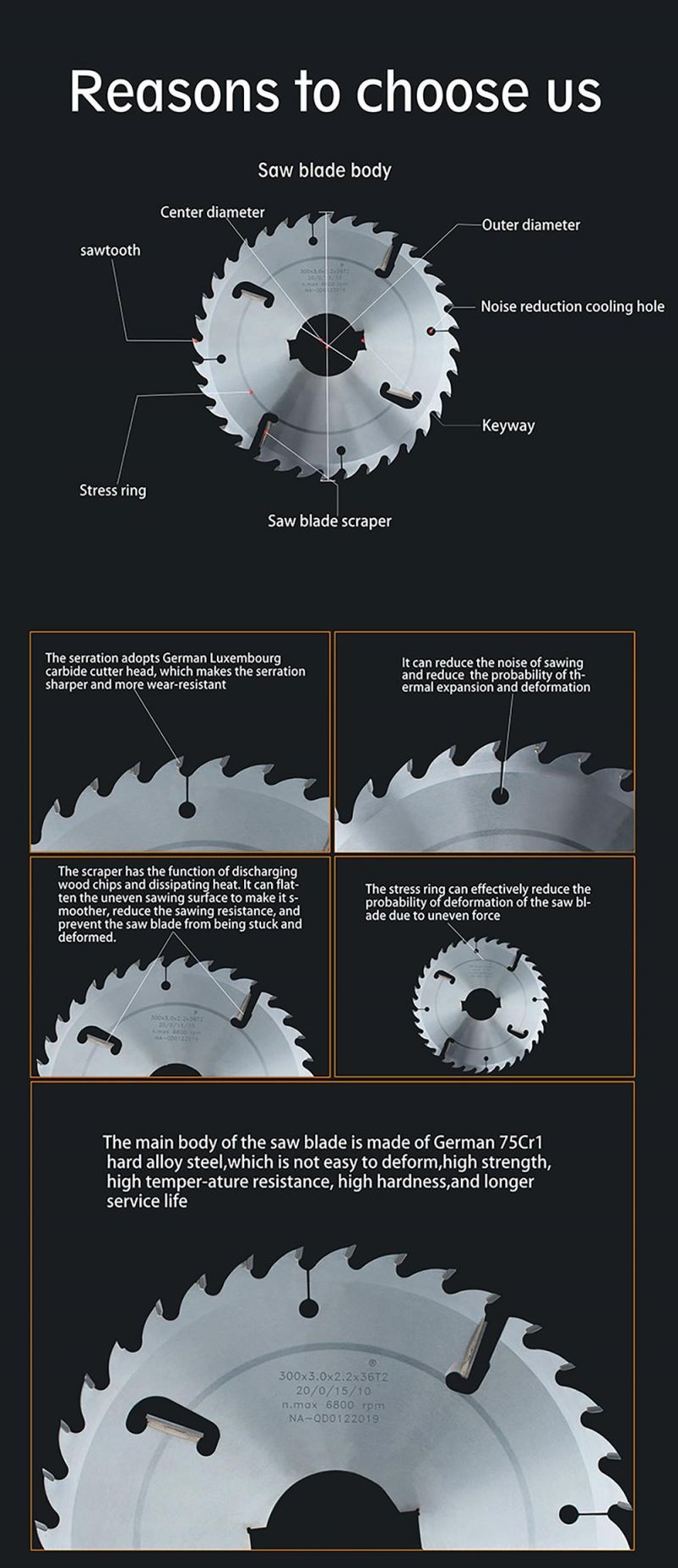 China Manufacturer Tct Saw Blade Cutting Wood