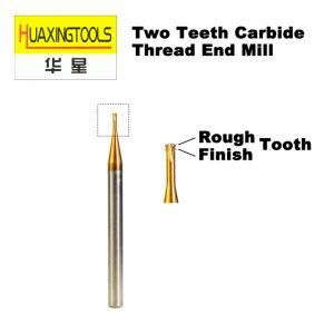 Tungsten Carbide Thread End Mill 2 Two Teeth Rough Finish Threading Mill Cutter