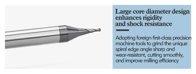 Bfl 0.5mm Micro Ball Nose End Mill 0.1mm Carbide Micro Milling Cutter