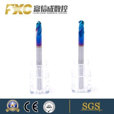 2 Flute HRC60 Blue Coated Ball Nose Carbide Milling Cutter
