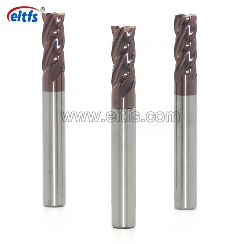 Cemented Carbide 4 Flutes Flat End Mill Bits with Coated