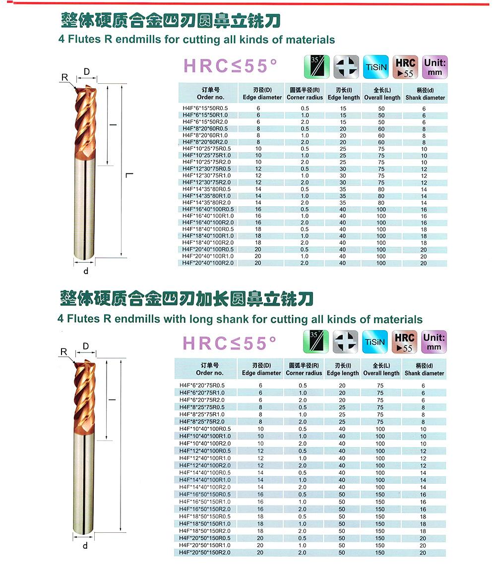 60HRC Solid Carbide Ball Nose Endmills Hot Sales