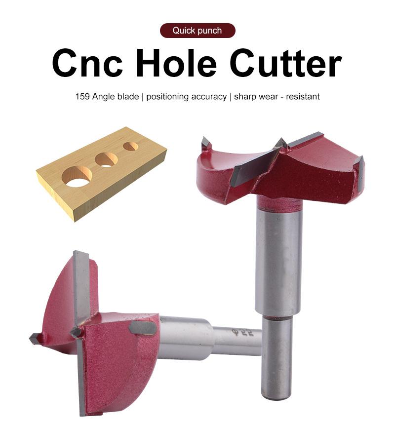 Woodworking Hole Opener Wooden Door Slotter Door Lock Hinge Boring Carbide Drill Self-Centering Hole Saw Tool