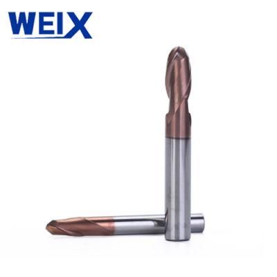 Weix Manufacture CNC Cutter Coated Tisin/Nano-Blue Ball Nose End Mill Millig Cutter for Stainless