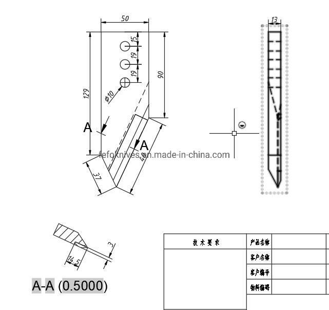 China Manufactured Knives for Cutting Tyre Inner Tubes and Flaps