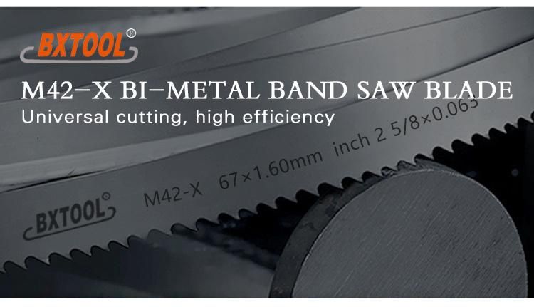 Bxtool-M42/X 67*1.60mm Inch 2 5/8*0.063 Bimetal Bandsaw Blade for Cutting Metal of Large Difficult to Cut Metals