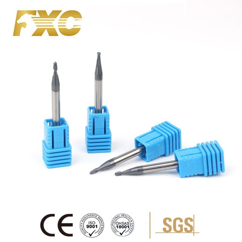 Good Quality HRC45 Degree 2 Flutes Micro Ball Nose Milling Cutter