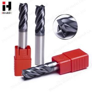 China End Mills with Nano Aitin Fro Stainless Steel Heat Resistalloy and Ti-Base Alloy