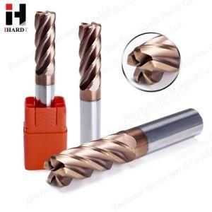 Ihardt HRC55 5 Flute Corner Radius Variable Helical Angle End Mills with Straight Shank