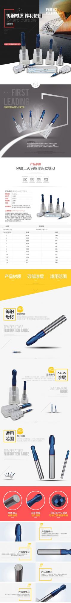 65HRC R Type Solid Carbide Endmill 2 Flutes