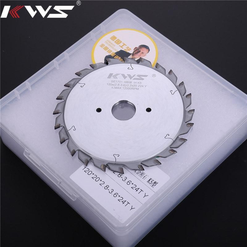 Kws Adjustable Diamond Scoring Saw Blade for Composites Panel Sizing Wood Pallet Dismantling on Table Beam Saw Homag Biesse Scm