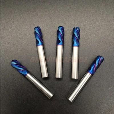 Gw Carbide- End Mills Ballnose Head with Tizin Coating