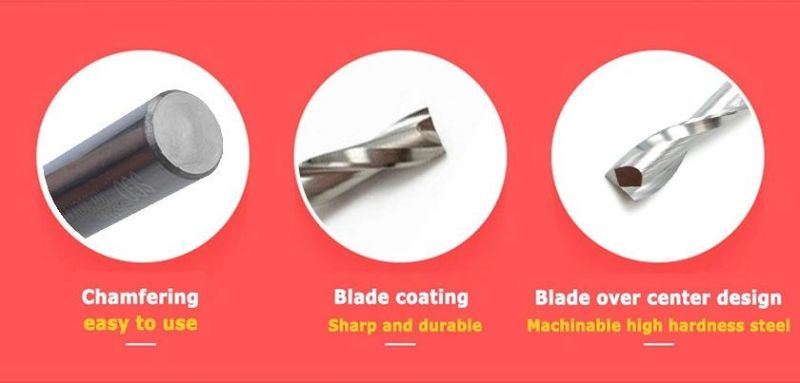 Carbide General Purpose CNC Two Flute Spiral Bits for Cutting Wood From Factory
