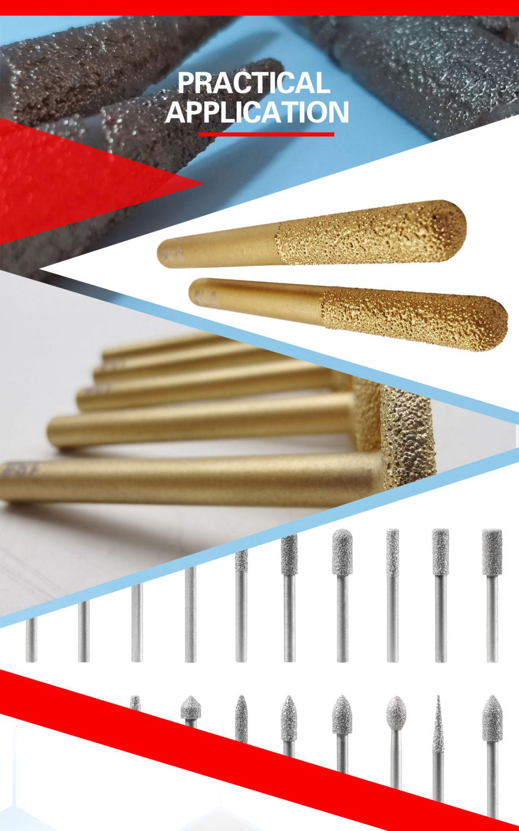 Flat Head Vacuum Brazed Stone Engraving Router Bits for Marble