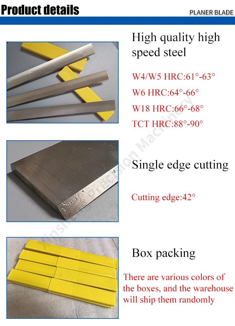 Customize High Speed Steel Material Flat Blade Knife for Woodworking Jointer Thickness Planer Machine
