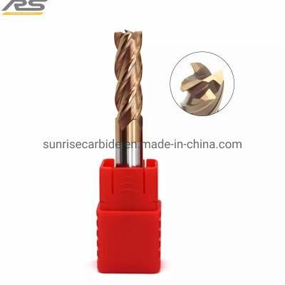 HRC45 Carbide 4 Flute Standard Length End Mills for Cutting Tools