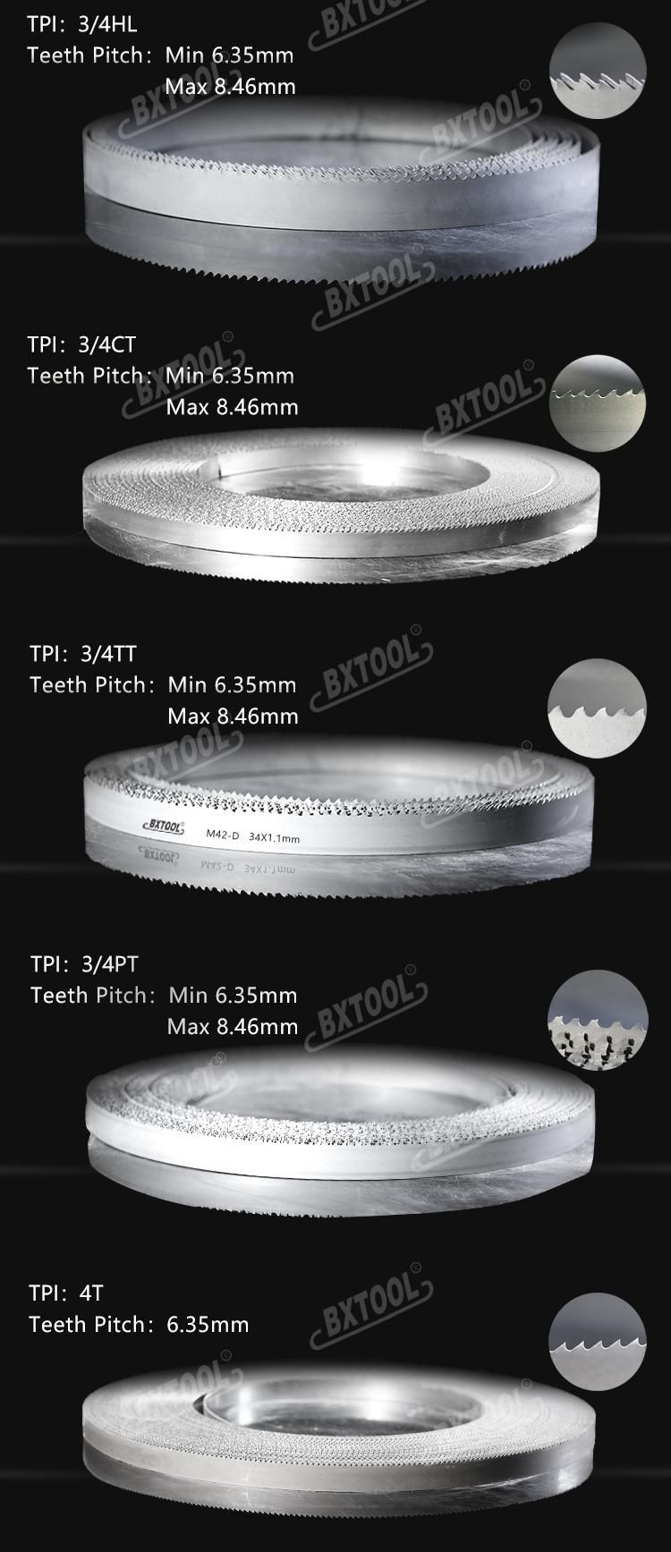 Bxtool M42-D Bimetal Band Saw Blade 34mm*1.1 (1 1/4*0.042 inch) for Cutting Metal