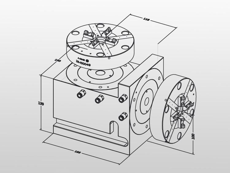 CNC Lathe Powerful Vertical Block for Power Chuck Its 150