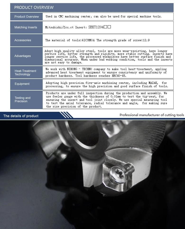 Km-45 Indexable Face Mill for CNC Lathe Machining