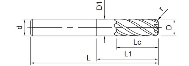 5 Flutes Extreme Ultrafine Fast Forward to The Vertical Milling Cutter Processing of HRC 45-70 Hardened Steel (NRC0615)