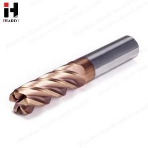 Ihardt 4 Flute Carbide Unequal End Mill for Carbon Steel with Tiain Coating Milling Cutters