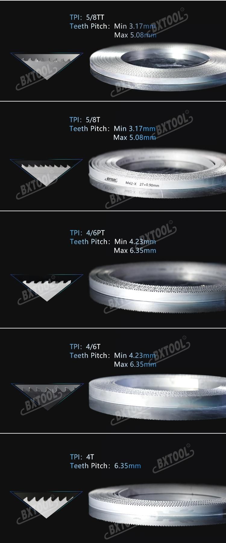 Bxtool HSS M42 German Saw Bimetal Band Saw Blade Thick 0.6mm to 1.6mm for Steel and Hard Wood Cutting