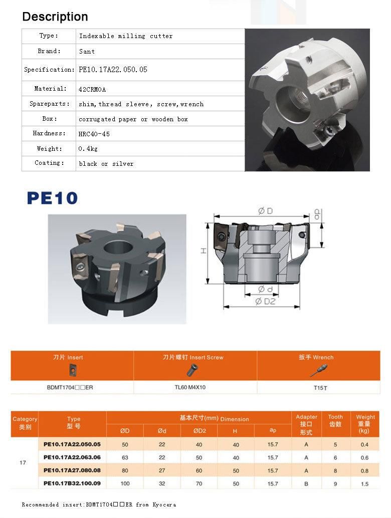 Zhuzhou CNC Indexable Square Shoulder Milling Tool