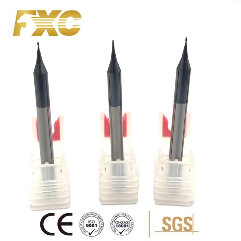 1mm Tungsten Carbide Long Neck 2 Flute Micro End Mill