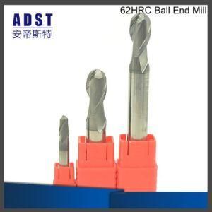 62HRC 2 Flutes Carbide Ball Nose End Mill Tungsten Milling Cutter CNC Cutting Tool