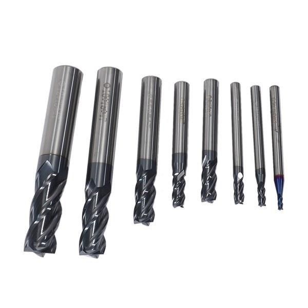 1 Set of 8 Milling Cutters Set 45 Degree Integral Tungsten Steel Milling Cutter Alloy End Mill 4 Blade Steel Milling Cutter I264334