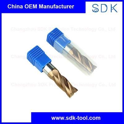 HRC55 China Manufacture 4 Flute Carbide Brozen Nano Coated Roughing End Mills Mill Cutter for Steel
