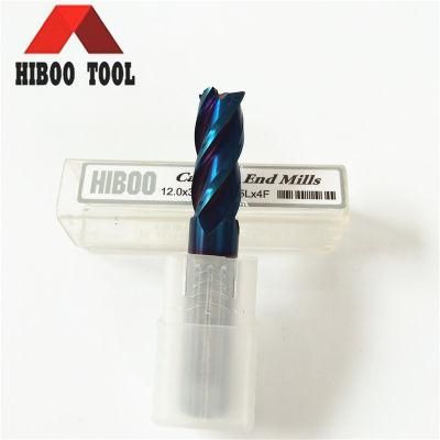 China Manufacture HRC65 Blue Nano Coating End Mill Milling Cutter