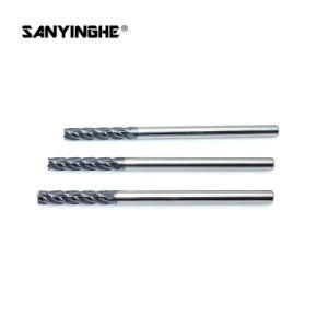 Tungsten Carbide Long Shank HRC45/55 4 Flute Flat End Mill Tools