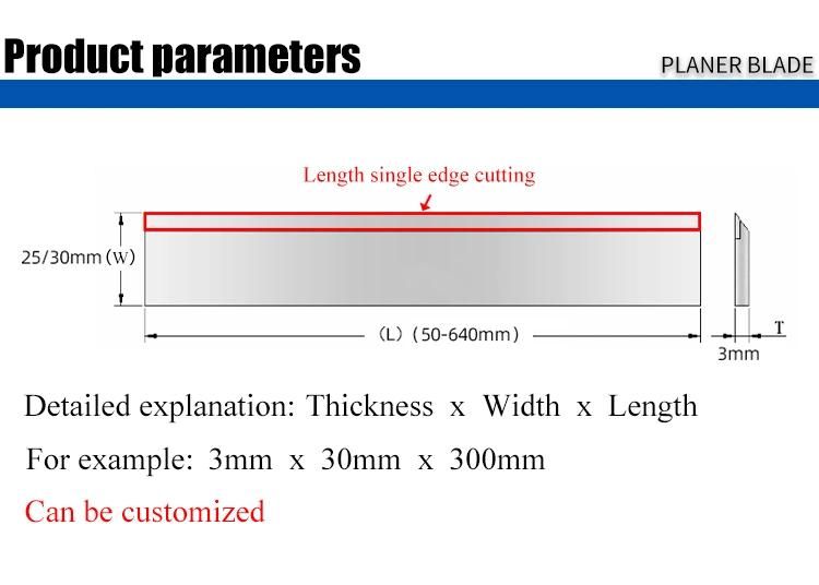 Customize High Speed Steel Material Flat Blade Knife for Woodworking Jointer Thickness Planer Machine