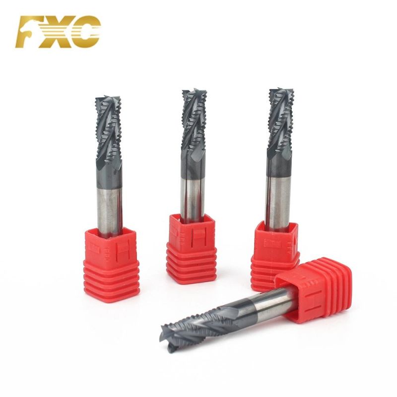 Tungsten Carbide High Precision HRC45 4 Flutes Roughing CNC Milling Cutter