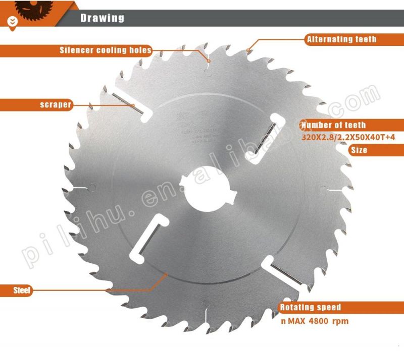 14′′ Tct Circular Multi Saw Blade for Wood Lathe Left and Right Teeth
