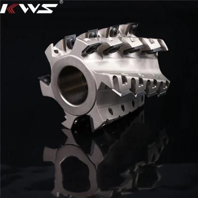 Kws Helical Planing Spiral Cutter Head for Wood Cutting High Performance Throw-Away Type Woodworking Spiral Cutter Head