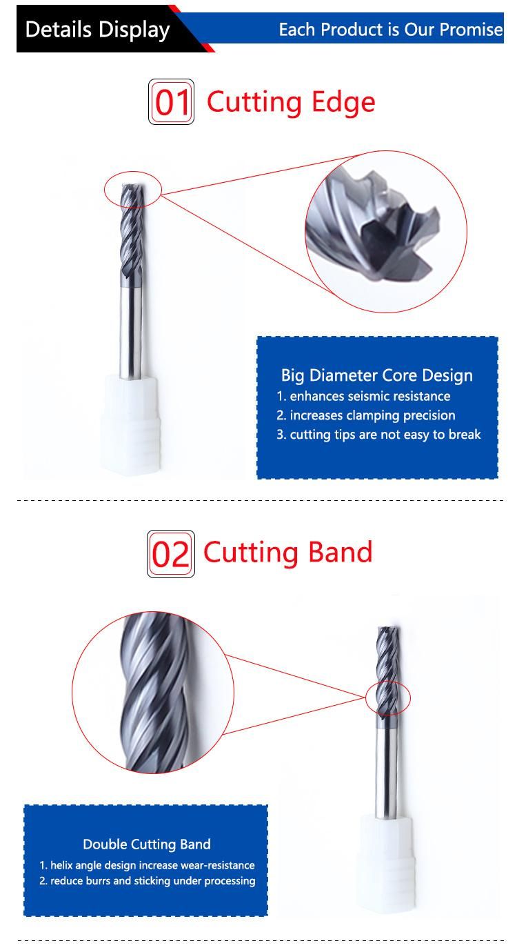 2021 Best-Selling Tungsten Solid Carbide Corner Radius End Mills 4flutes HRC60