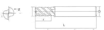 Gw Carbide-CNC Machine Tungsten Carbide 4X10X50mm Blue Nano Milling Cutter