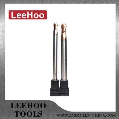 Long Cutting Edge 2 Flutes Solid Carbide Ball Nose Cutting Tool