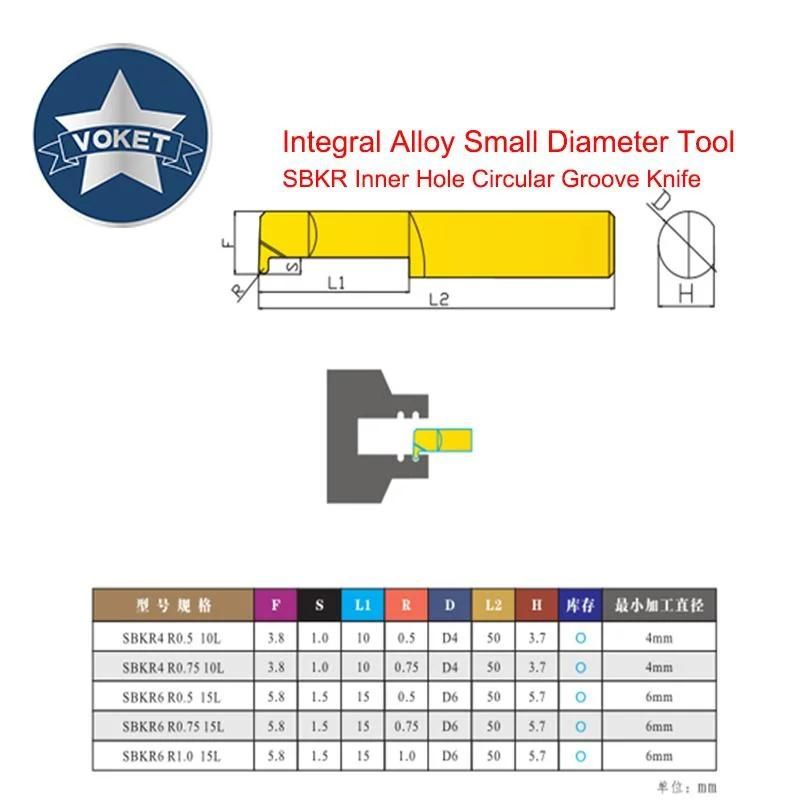 CNC Tungsten Steel Alloy Small Aperture Boring Cutter Inner Hole Circular Groove Cutter Sbkr 4 6