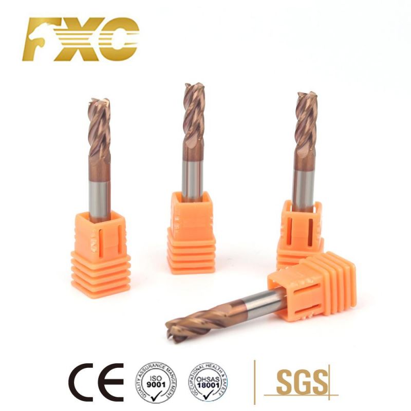 4 Flutes HRC55 Tungsten Carbide Square Milling Cutter