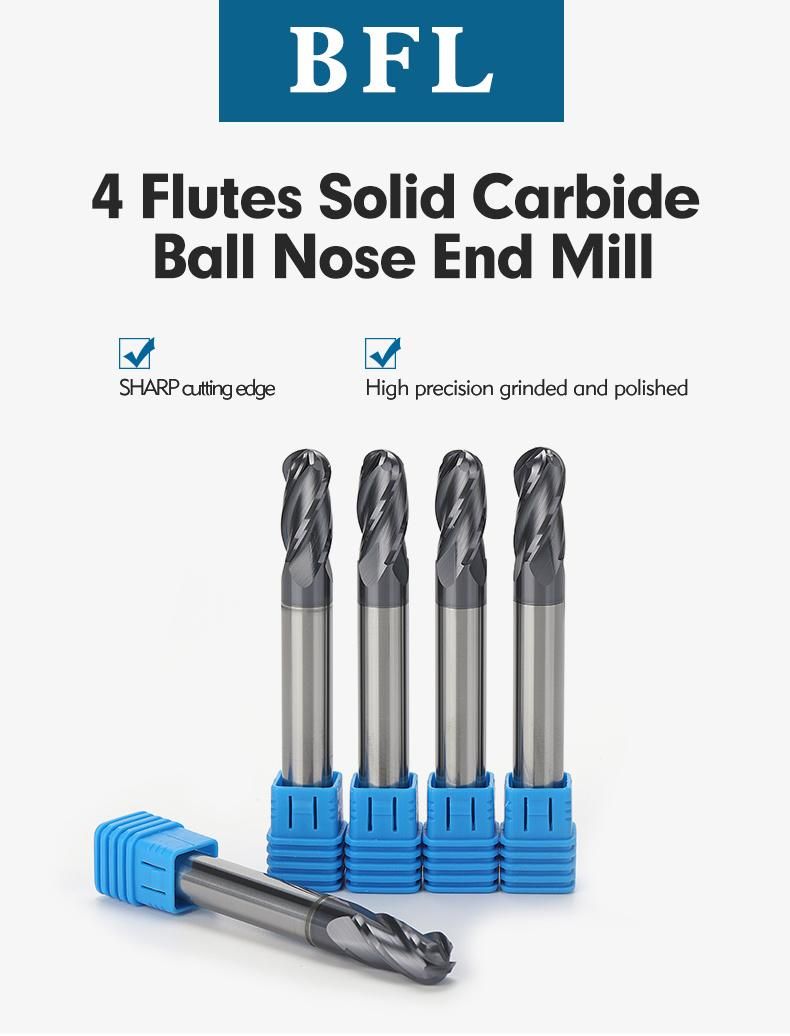 Bfl Carbide 4 Flutes Ball Nose End Mills