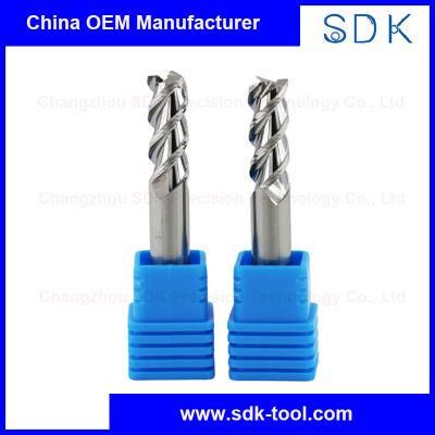 3 Flute CNC Cemented Carbide HRC55 Flat Square End Mill Cutter for Copper