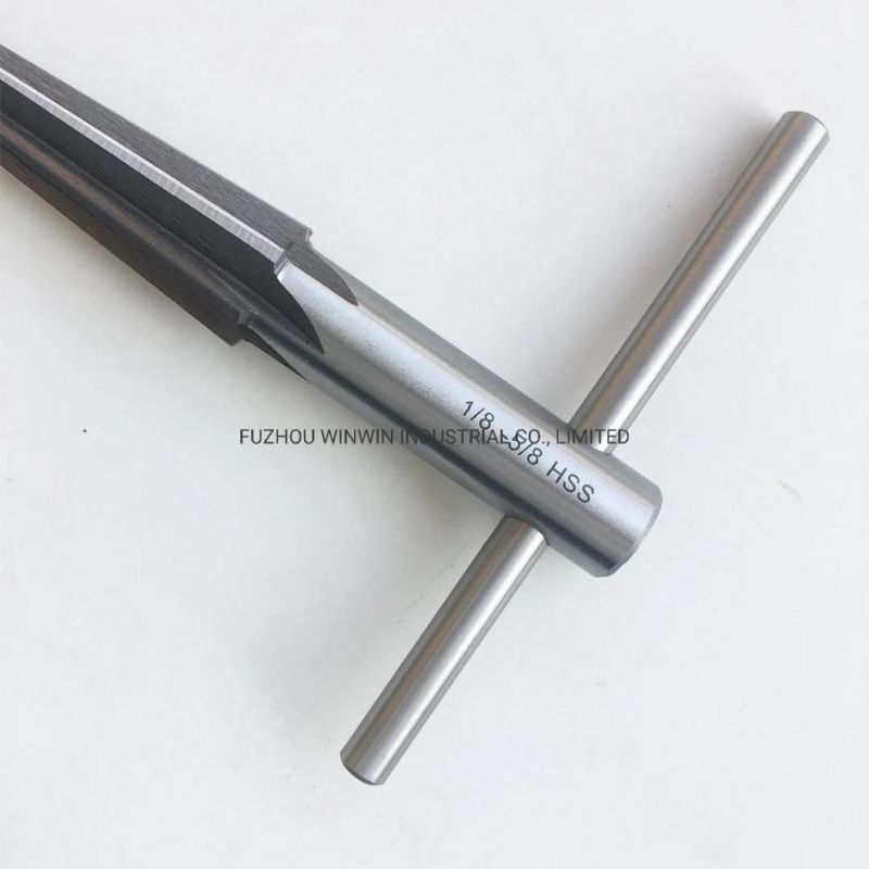1/8-5/8inch 6 Fluted Bridge Pin Hole Reamer Handheld Reamer T Handle Tapered Chamfer Reaming (WW-TR02)