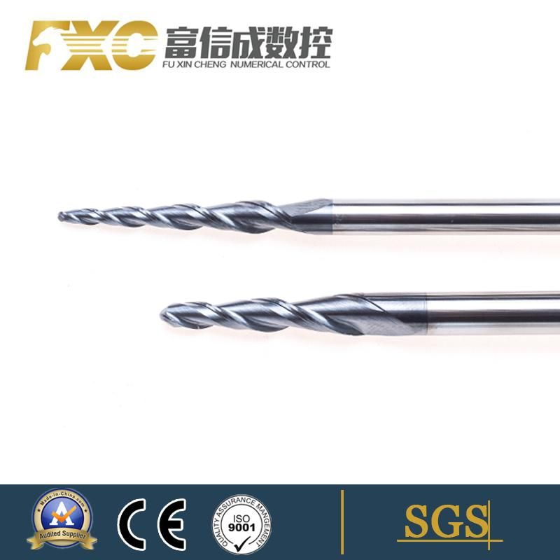 Solid Carbide 2 Flute Taper Ball Nose Milling Cutter for Steel