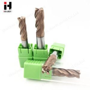High Precision 4 Flute Carbide Corner Radius End Mills with Straight Shank